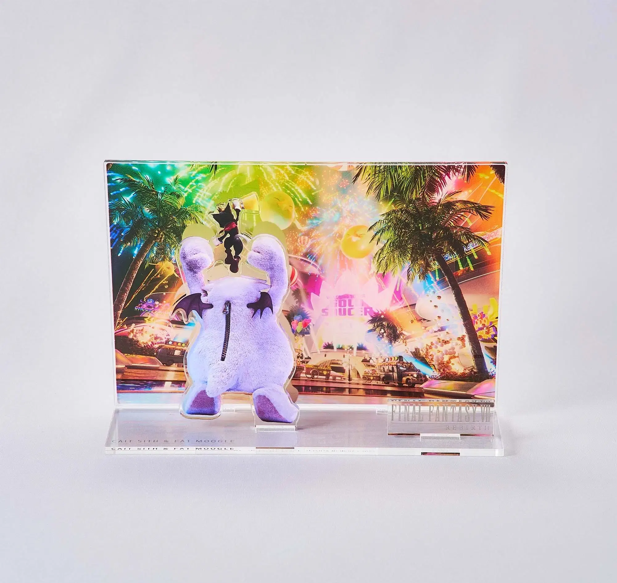 Final Fantasy VII Rebirth Acrylic Diorama Key Art Cait Sith & Fat Moogle — Import Game Deal