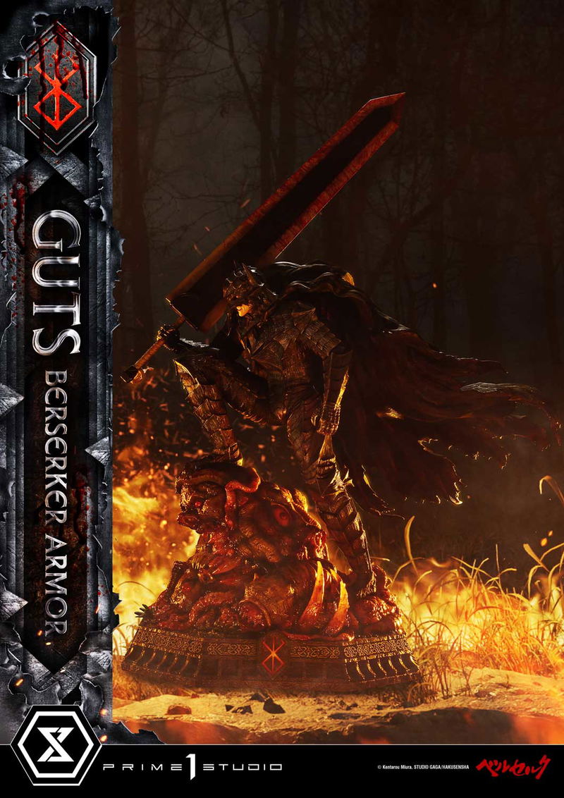 Ultimate Premium Masterline Berserk 1/4 Scale Statue: Guts Berserker Armor Grunbeld Vs Guts image 2