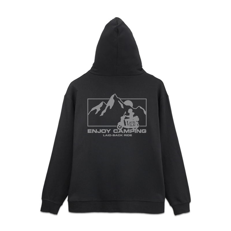 Yuru Camp Season 3 - Silhouette Bike Shima Rin Zip Hoodie (Black | Size XL) image 1