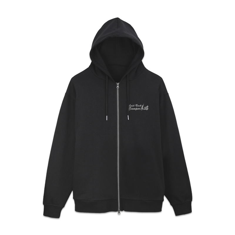 Yuru Camp Season 3 - Silhouette Bike Shima Rin Zip Hoodie (Black | Size M) image 2