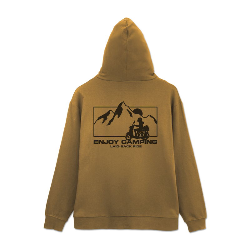 Yuru Camp Season 3 - Silhouette Bike Shima Rin Zip Hoodie (Coyote | Size L) image 1