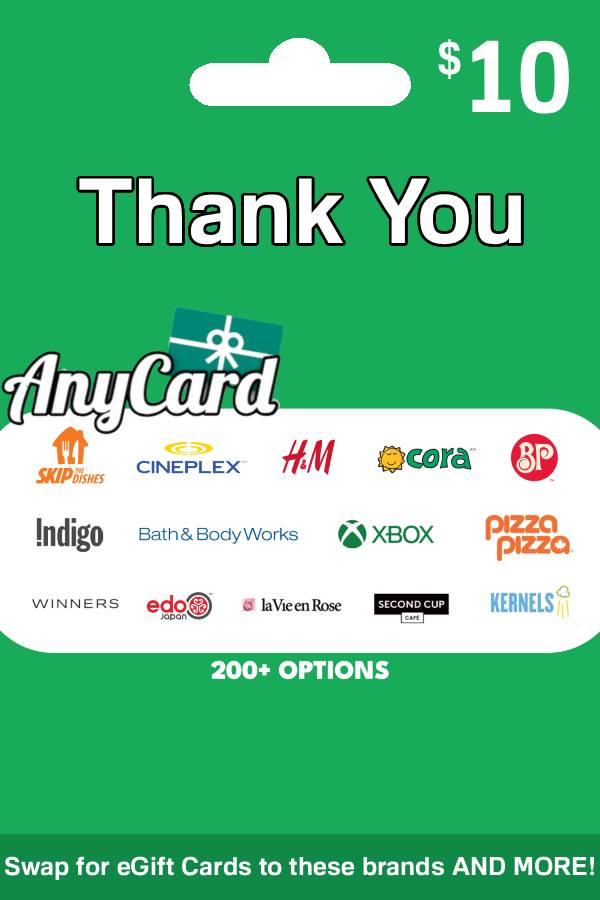 AnyCard Thank You Gift Card 10 USD | United States Account digital