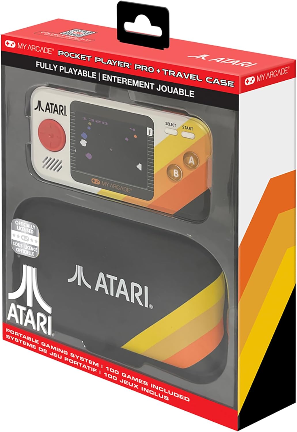 Atari Pocket Player Pro Portable Handheld Gaming System + Travel Case