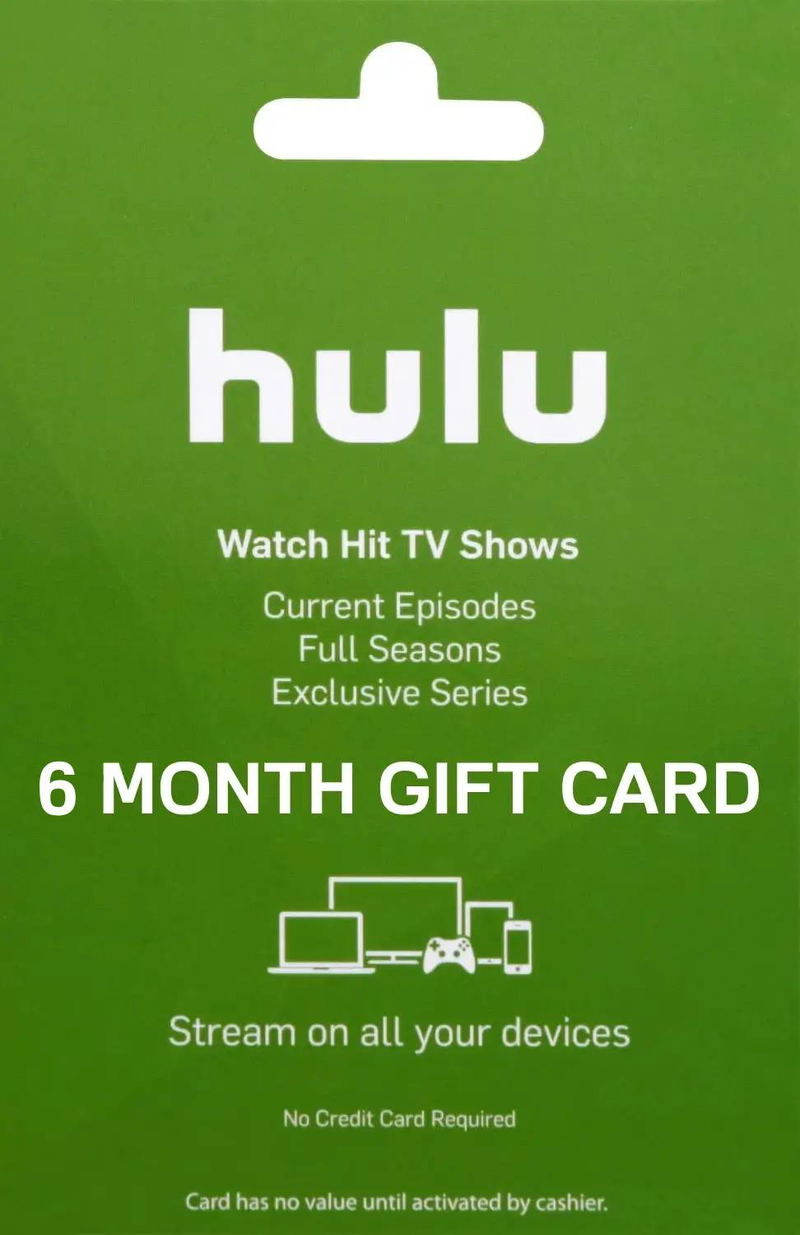 Hulu 6-Month Subscription Gift Card digital