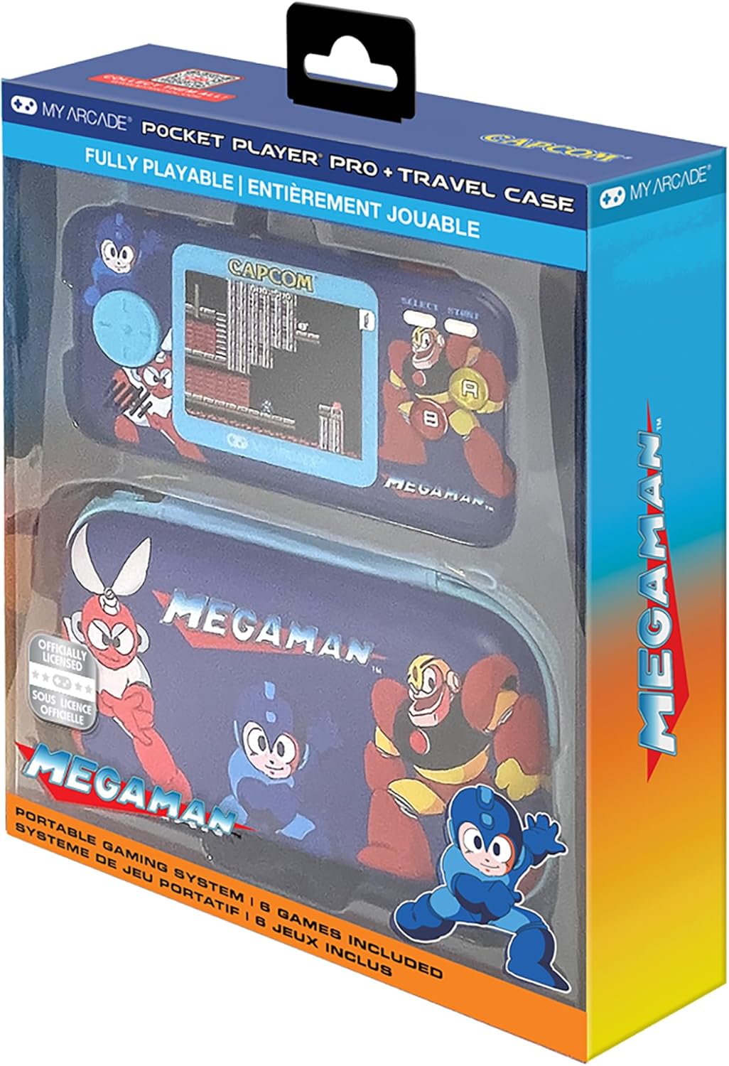 Mega Man Pocket Player Pro Portable Handheld Gaming System + Travel Case