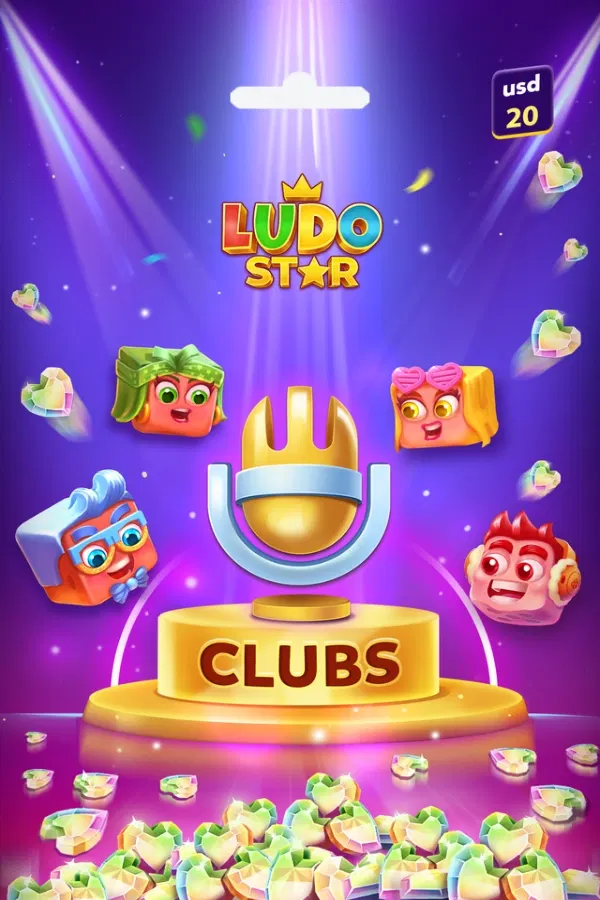 Clubs Ludo Star 20 USD Hearts Voucher | Global <span class="ext ext_digital">digital</span> image 1