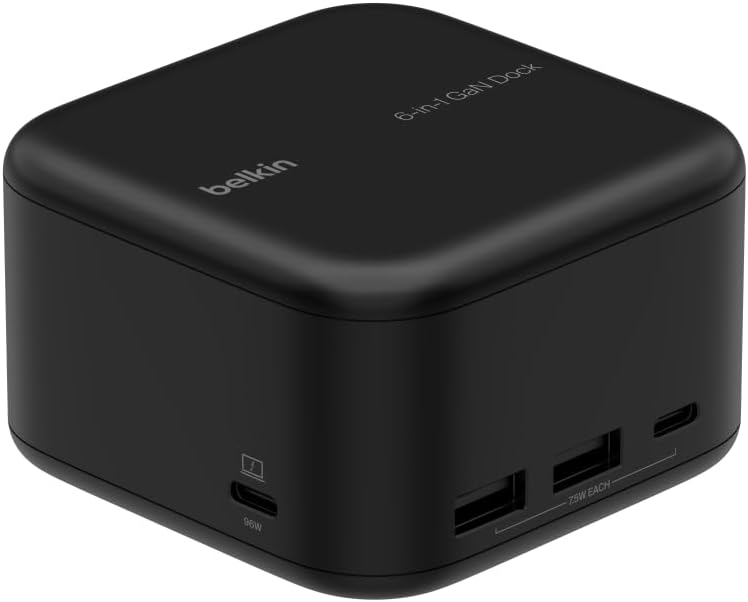 Belkin USB-C 6-in-1 Core GaN Dock 130W for Laptop, Desktop, MacBook