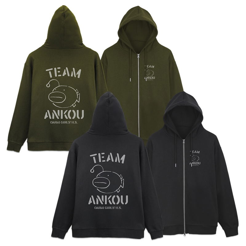 Girls Und Panzer Das Finale - Team Ankou Zip Hoodie Ver.3.0 (Moss | Size L) image 5
