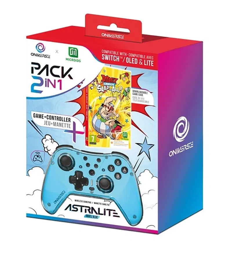 2 in 1 Pack (Astralite Rigel Blue Controller + Asterix & Obelix Game Set) image 1