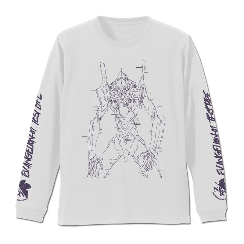 Evangelion - Eva Unit-01 Ribbed Long Sleeve T-shirt (White | Size M) image 1
