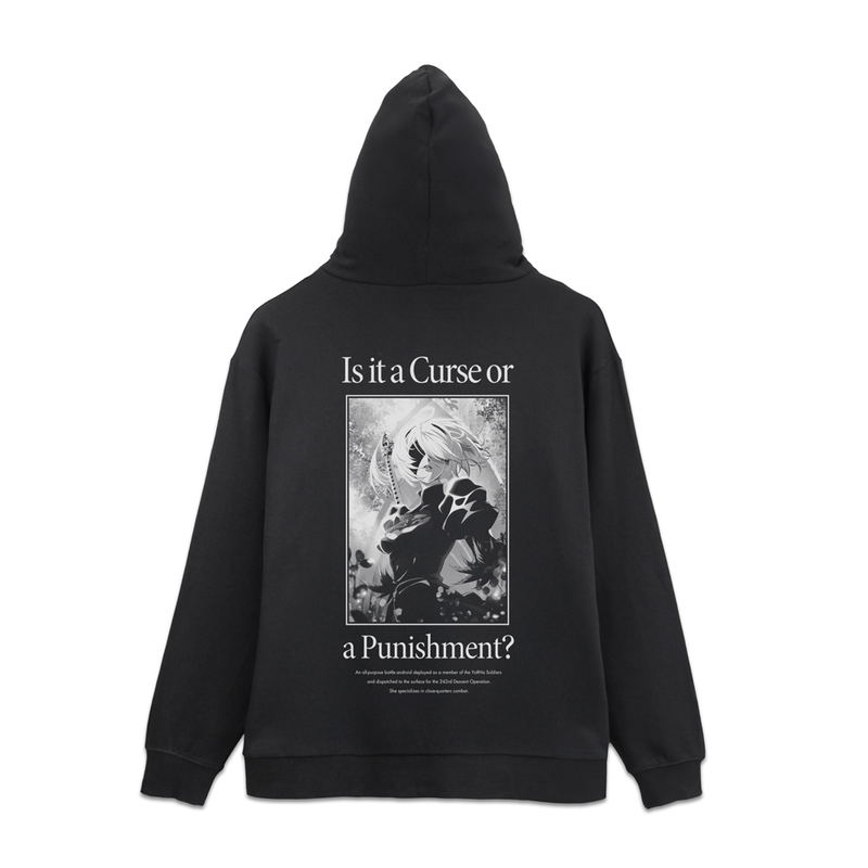 NieR:Automata Ver1.1a - 2B Zip Hoodie (Black | Size L) image 2