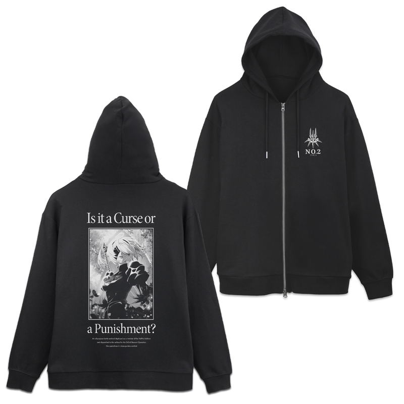 NieR:Automata Ver1.1a - 2B Zip Hoodie (Black | Size M) image 1