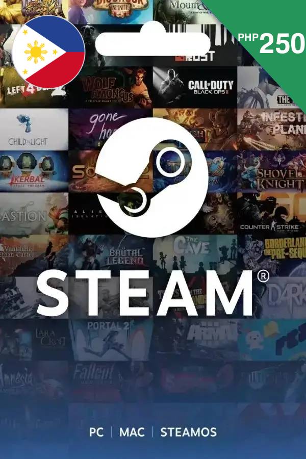 Steam Gift Card (PHP 250 | For Philippines Currency Only) <span class="ext" style="background-color: #2a475e; color: #FFFFFF;">STEAM</span> <span class="ext ext_digital">digital</span> image 1