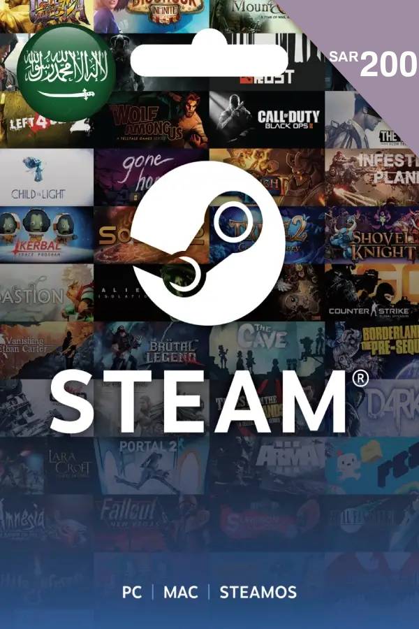Steam Gift Card (SAR 200 | For Saudi Arabia Currency Only) STEAM digital — Import Game Deal