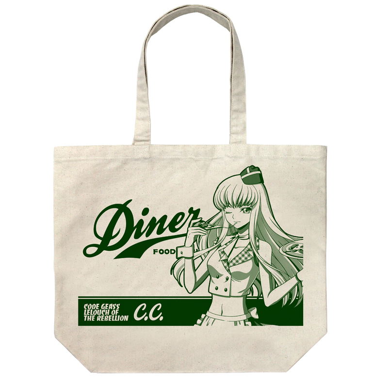 Code Geass: Lelouch Of The Rebellion - Original Illustration Of C.C. Large Tote Bag American Diner Ver. (Natural) image 1