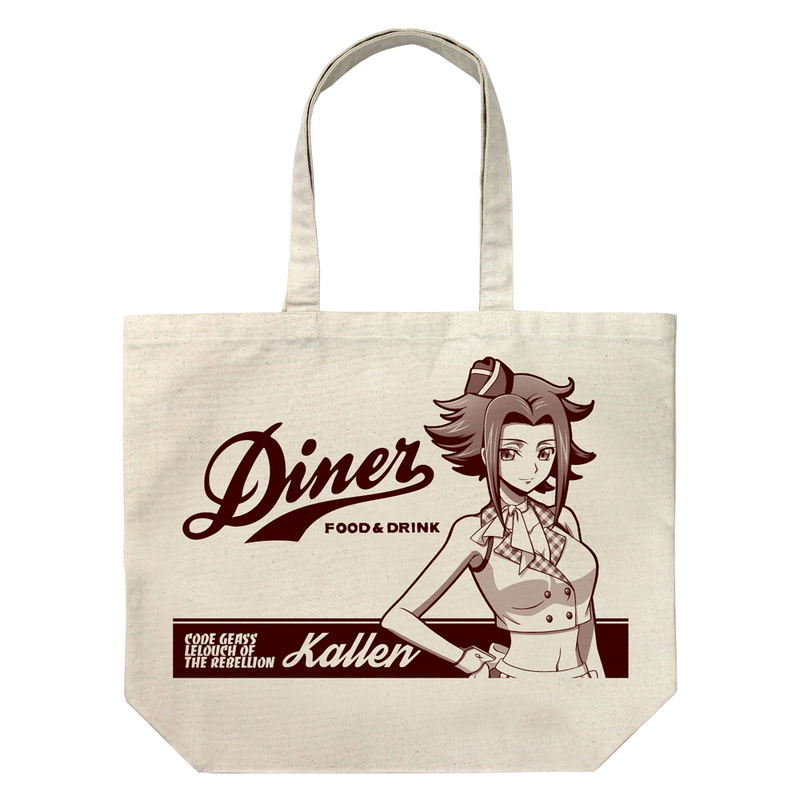 Code Geass: Lelouch Of The Rebellion - Original Illustration Of Kallen Kozuki Large Tote Bag American Diner Ver. (Natural) image 1