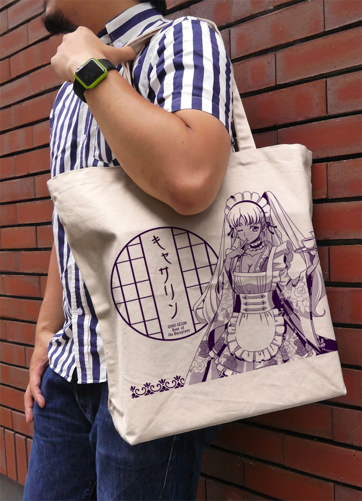 Code Geass: Roze Of The Recapture - Original Illustration Of Catherine Sabathra Large Tote Bag Japanese Maid Ver. (Natural) image 2