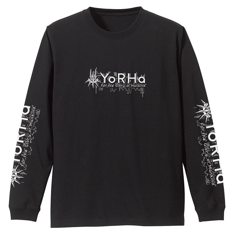 NieR:Automata Ver1.1a - YoRHa Military Force Ribbed Long Sleeve T-shirt (Black | Size XL) image 1