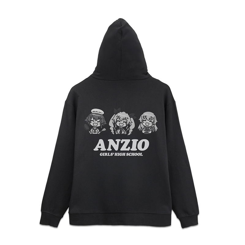 Girls Und Panzer Das Finale - Anzio High School Zip Hoodie (Black | Size XL) image 1