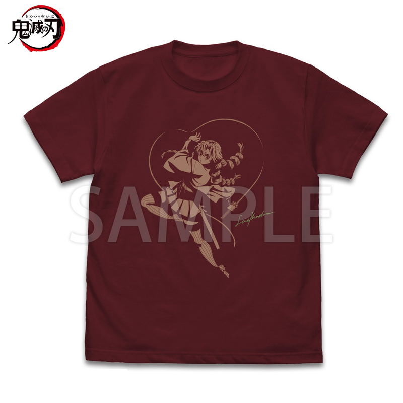 Demon Slayer: Kimetsu No Yaiba - Mitsuri Kanroji Love Breathing T-shirt (Burgundy | Size L) image 1