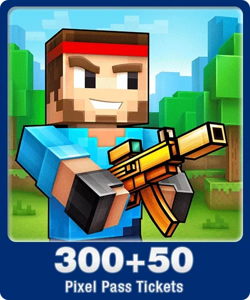 Pixel Gun 3D 300 + 50 Pixel Pass Tickets | Indonesia Direct Top Up Codashop Direct Top Up digital — Import Game Deal