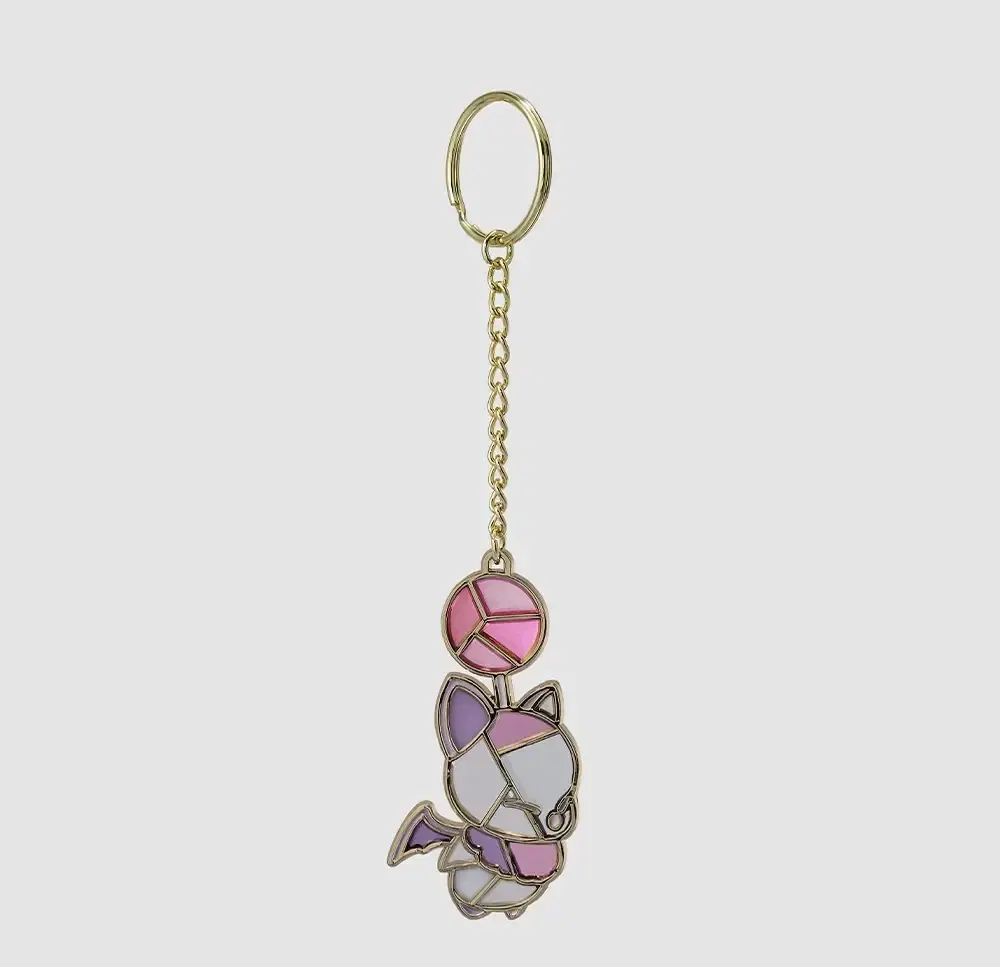 Final Fantasy XIV Stained Glass Style Key Chain Moogle — Import Game Deal