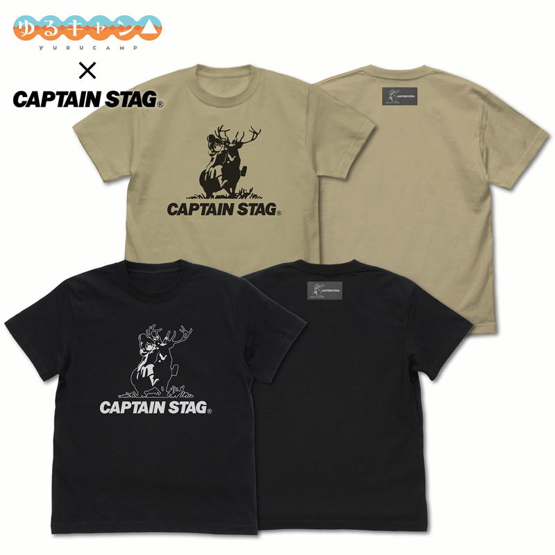 Yuru Camp x Captain Stag T-shirt (Black | Size XL) image 3