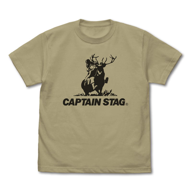 Yuru Camp x Captain Stag T-shirt (Sand Khaki | Size XL) image 1