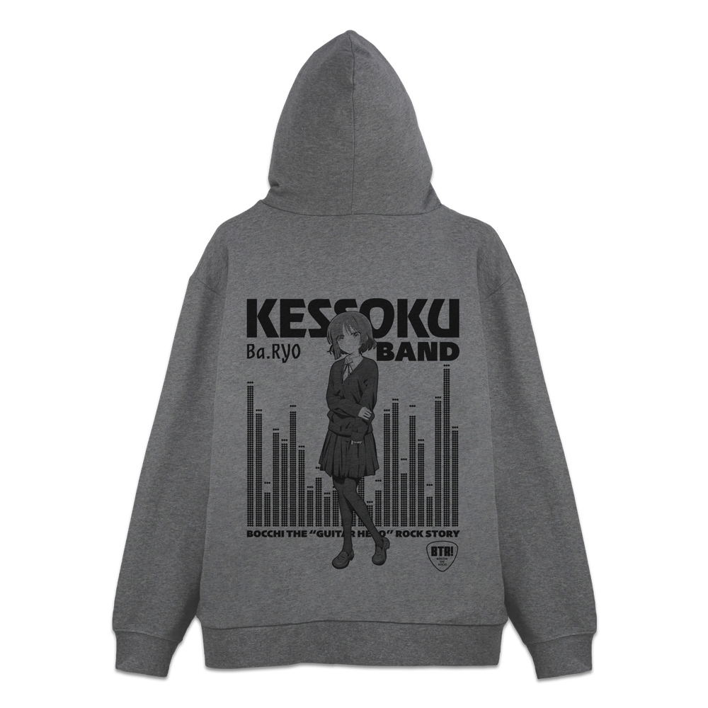 Anime Bocchi The Rock! - Yamada Ryo Zip Hoodie (Mix Gray | Size XL)
