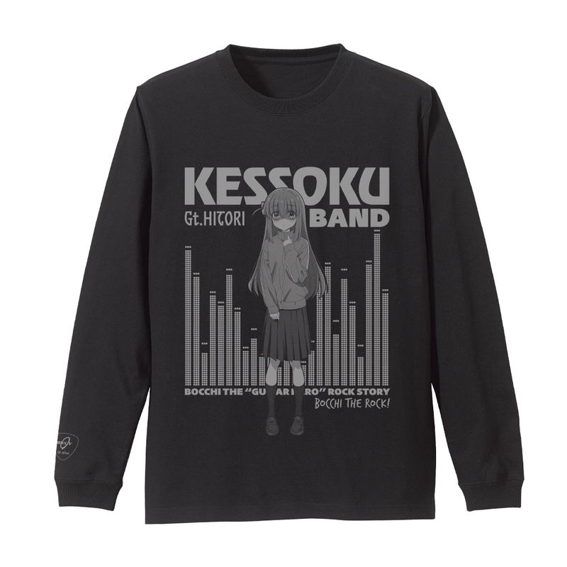 Anime Bocchi The Rock! - Gotoh Hitori Ribbed Long Sleeve T-shirt (Black | Size M) image 1