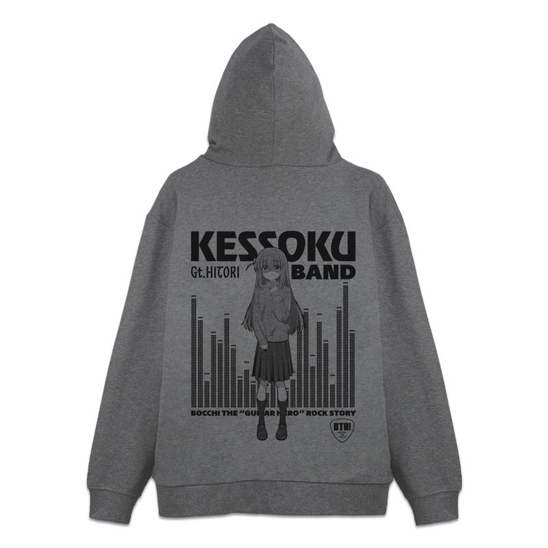 Anime Bocchi The Rock! - Gotoh Hitori Zip Hoodie (Mix Gray | Size M) image 1