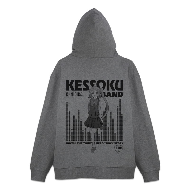 Anime Bocchi The Rock! - Ijichi Nijika Zip Hoodie (Mix Gray | Size M) image 1