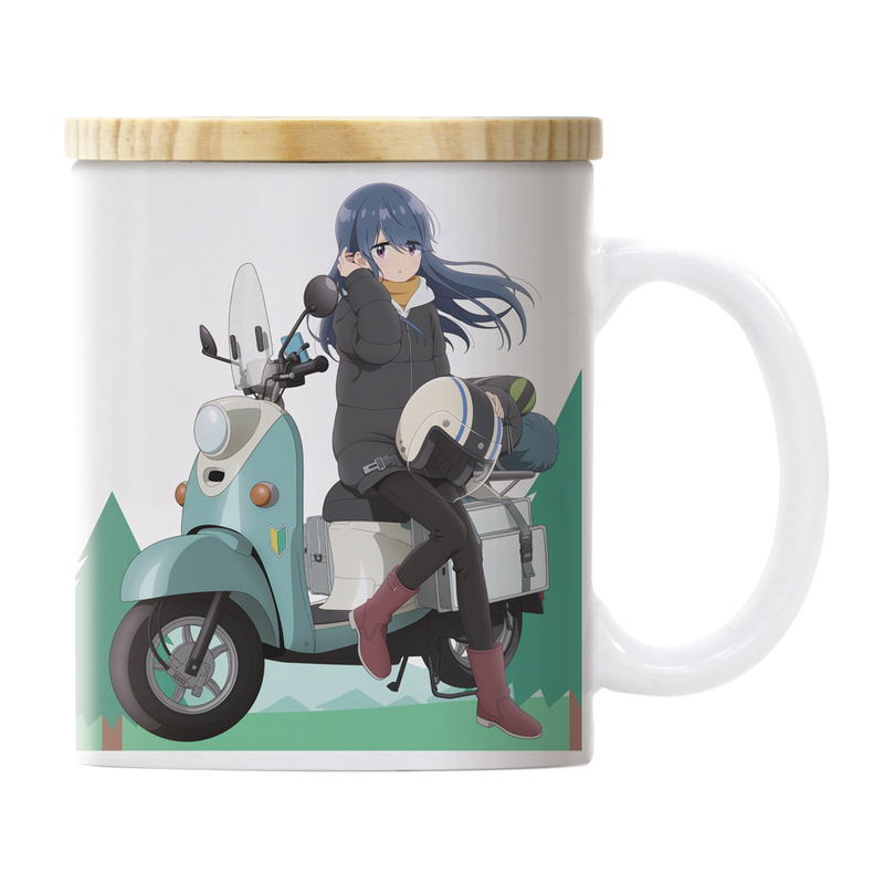 Yuru Camp Season 3 - Original Illustration Of Shima Rin Full Color Mug With Lid Taking A Break On The Bike Ver. image 2