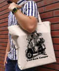 Yuru Camp Season 3 - Original Illustration Of Shima Rin Large Tote Bag Taking A Break On The Bike Ver. (Natural) thumbnail 2