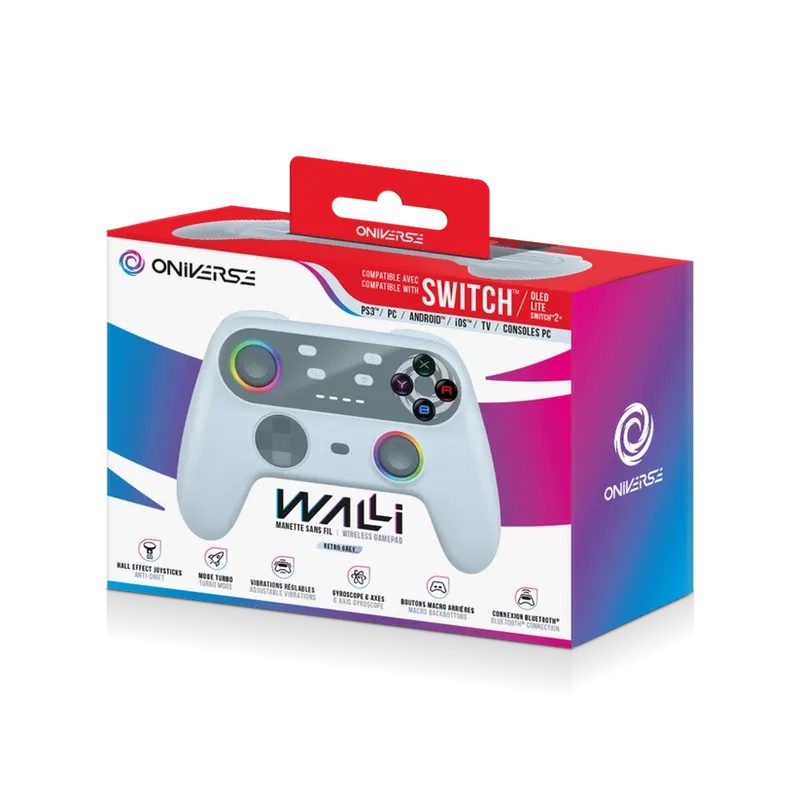 Oniverse Walli Bluetooth Wireless  Controller for Switch / PS3 / PC / Mobile [Retro Grey] image 1