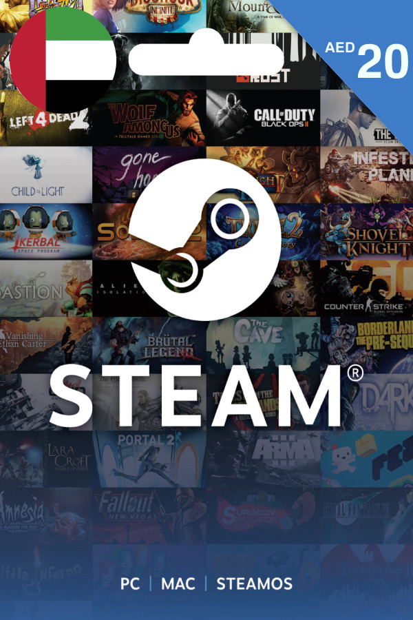 Steam Gift Card (AED 20 | For United Arab Emirates Currency Only) STEAM digital — Import Game Deal