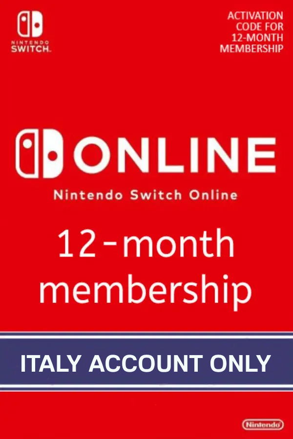 Nintendo Switch Online 12 Month Individual Membership | Italy Account digital — Import Game Deal