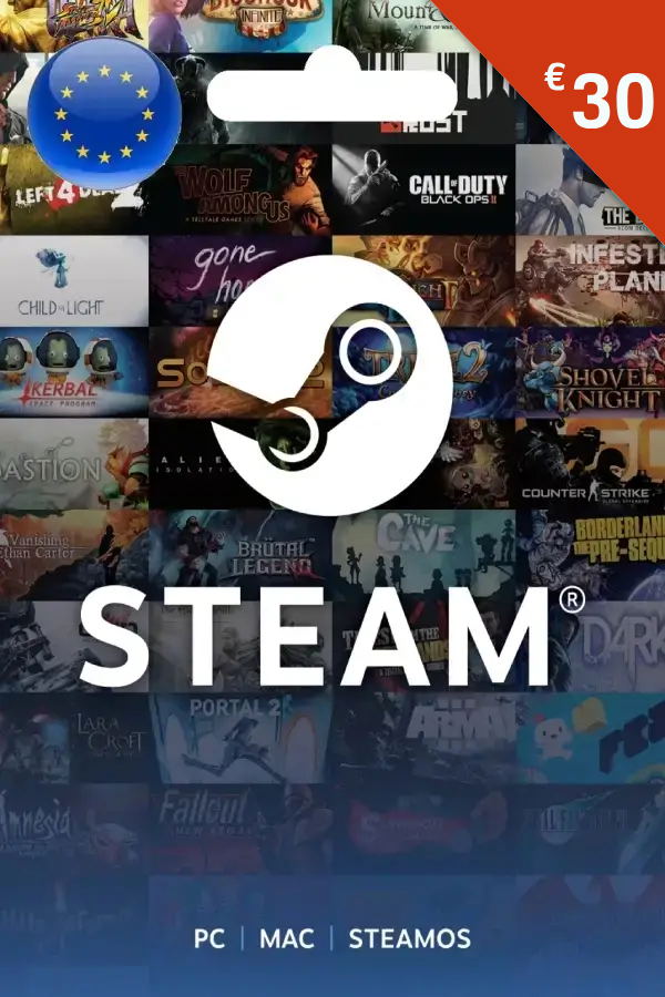 Steam Gift Card (EUR 30 | For Europe Currency Only) STEAM digital — Import Game Deal