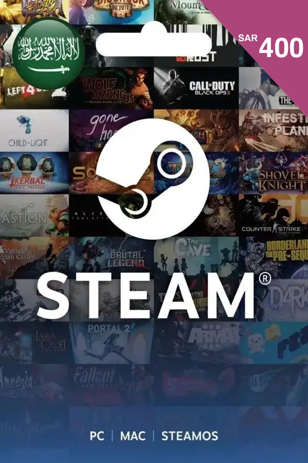 Steam Gift Card (SAR 400 | For Saudi Arabia Currency Only) STEAM digital — Import Game Deal