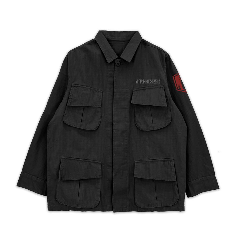 Armored Trooper Votoms - Red Shoulder Custom Fatigue Jacket (Black | Size L) image 2