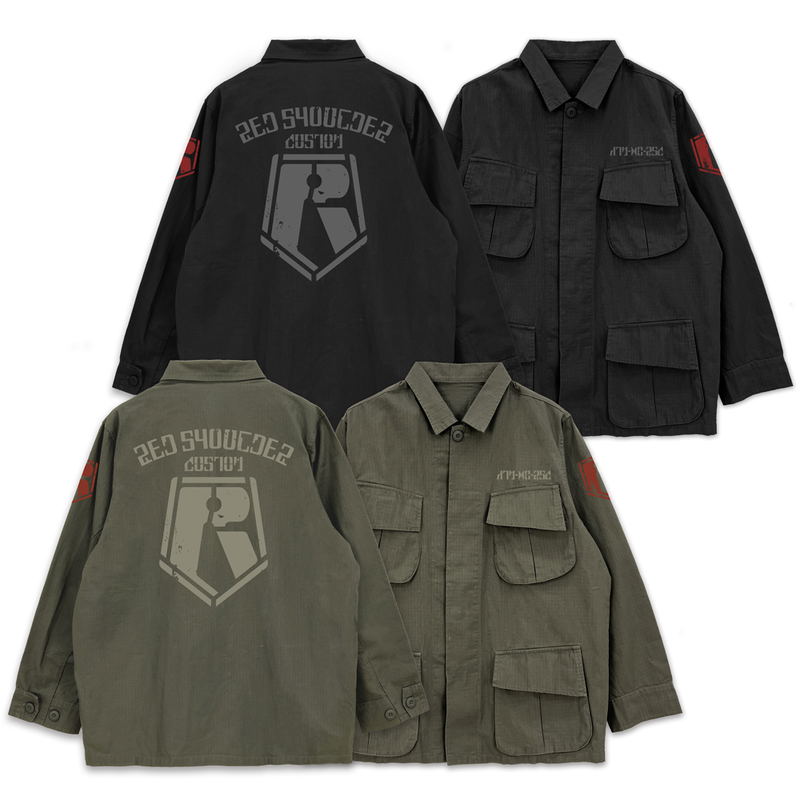 Armored Trooper Votoms - Red Shoulder Custom Fatigue Jacket (Black | Size L) image 3