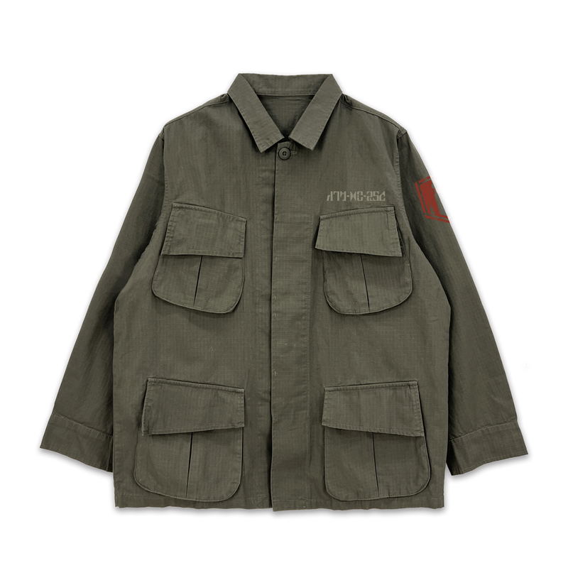 Armored Trooper Votoms - Red Shoulder Custom Fatigue Jacket (Moss | Size L) image 2