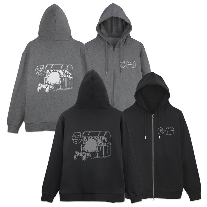 Frieren: Beyond Journey's End - Getting Eaten By Mimic Zip Hoodie (Mix Gray | Size L) image 4