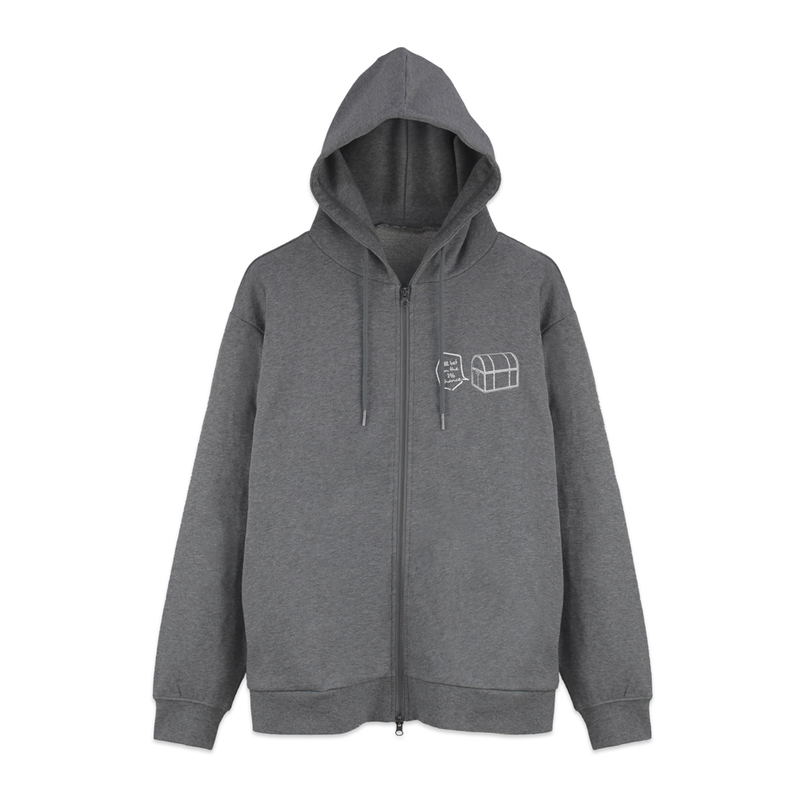 Frieren: Beyond Journey's End - Getting Eaten By Mimic Zip Hoodie (Mix Gray | Size M) image 2
