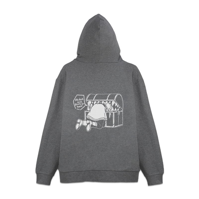 Frieren: Beyond Journey's End - Getting Eaten By Mimic Zip Hoodie (Mix Gray | Size XL) image 1