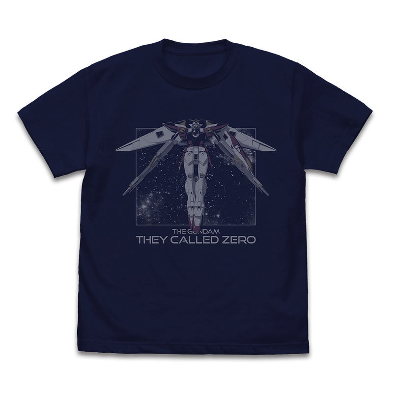 Mobile Suit Gundam Wing - Wing Gundam Zero Fly High T-shirt (Navy | Size L) image 1