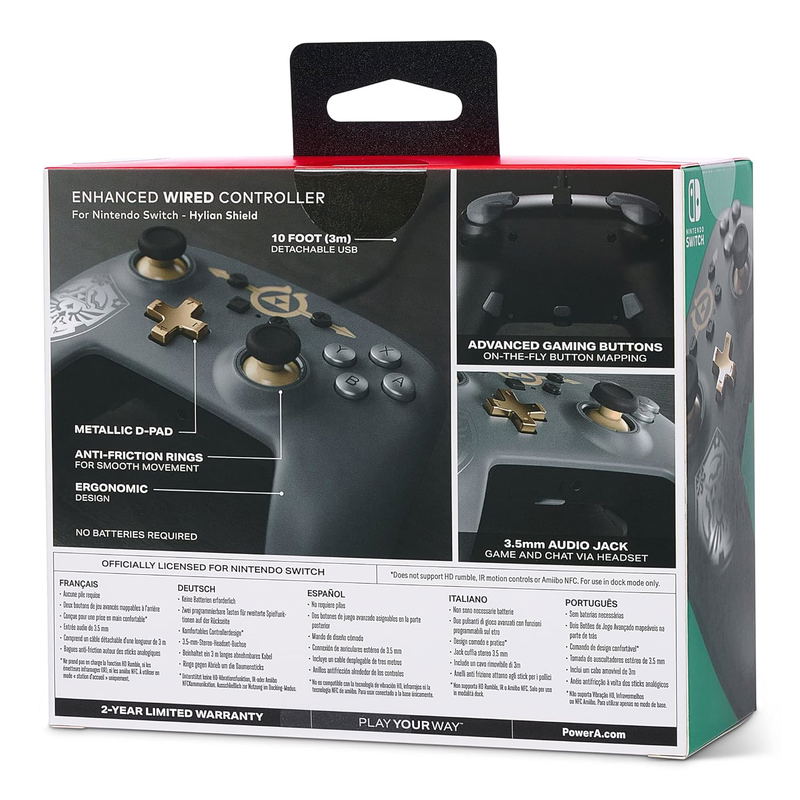 PowerA Enhanced Wired Controller for Nintendo Switch [Hylian Shield] image 3
