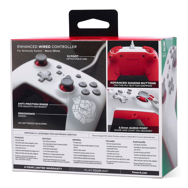PowerA Enhanced Wired Controller for Nintendo Switch [Mario White] image 3