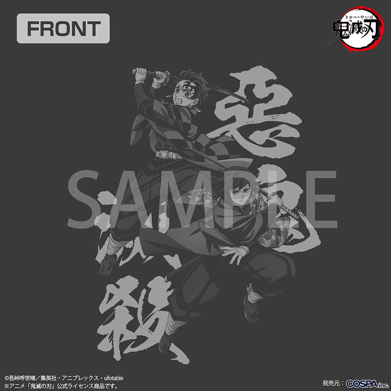 Anime Demon Slayer: Kimetsu No Yaiba - Tanjiro Kamado & Giyu Tomioka T-shirt (Sumi | Size S) image 2