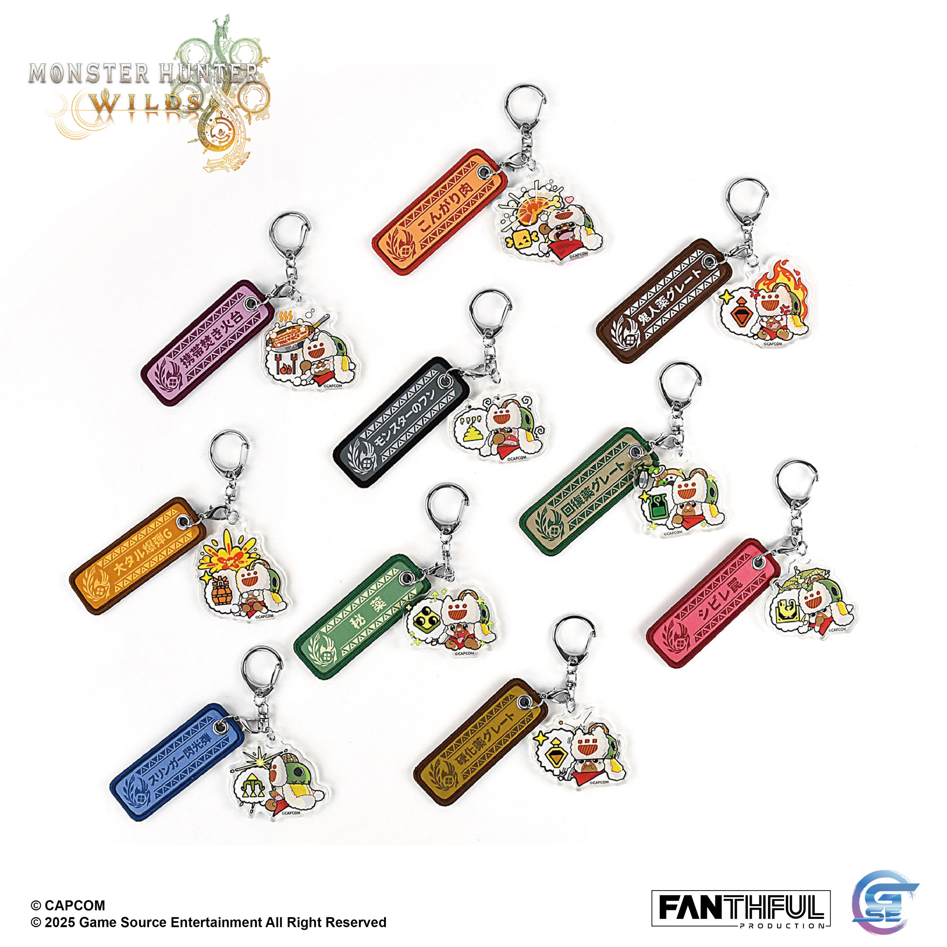 Monster Hunter Wilds Acrylic Keychain Palico (Set of 10 Pieces)